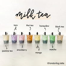 Load image into Gallery viewer, boba milk tea earrings