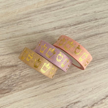 Load image into Gallery viewer, GOLD FOIL boba washi tape | bubble tea washi tape 10m