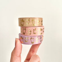 Load image into Gallery viewer, GOLD FOIL boba washi tape | bubble tea washi tape 10m