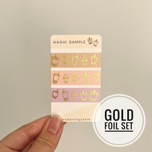 Load image into Gallery viewer, GOLD FOIL boba washi tape | bubble tea washi tape 10m