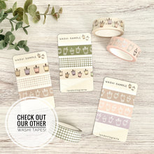 Load image into Gallery viewer, boba washi tape | bubble tea washi tape 10m | matcha pastel grid tape