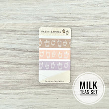 Load image into Gallery viewer, boba washi tape | bubble tea washi tape 10m | black milk tea, strawberry milk tea, taro milk tea