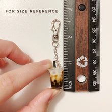 Load image into Gallery viewer, boba milk tea keychain, bubble tea drink keychain
