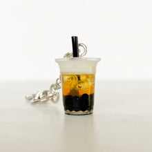 Load image into Gallery viewer, boba keychains dalgona/sea salt series, bubble tea keychain, boba tea drink keychain
