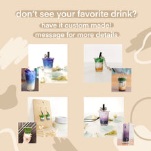 Load image into Gallery viewer, boba keychains dalgona/sea salt series, bubble tea keychain, boba tea drink keychain
