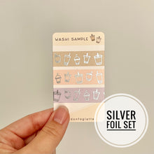 Load image into Gallery viewer, SILVER FOIL boba washi tape | bubble tea washi tape 10m
